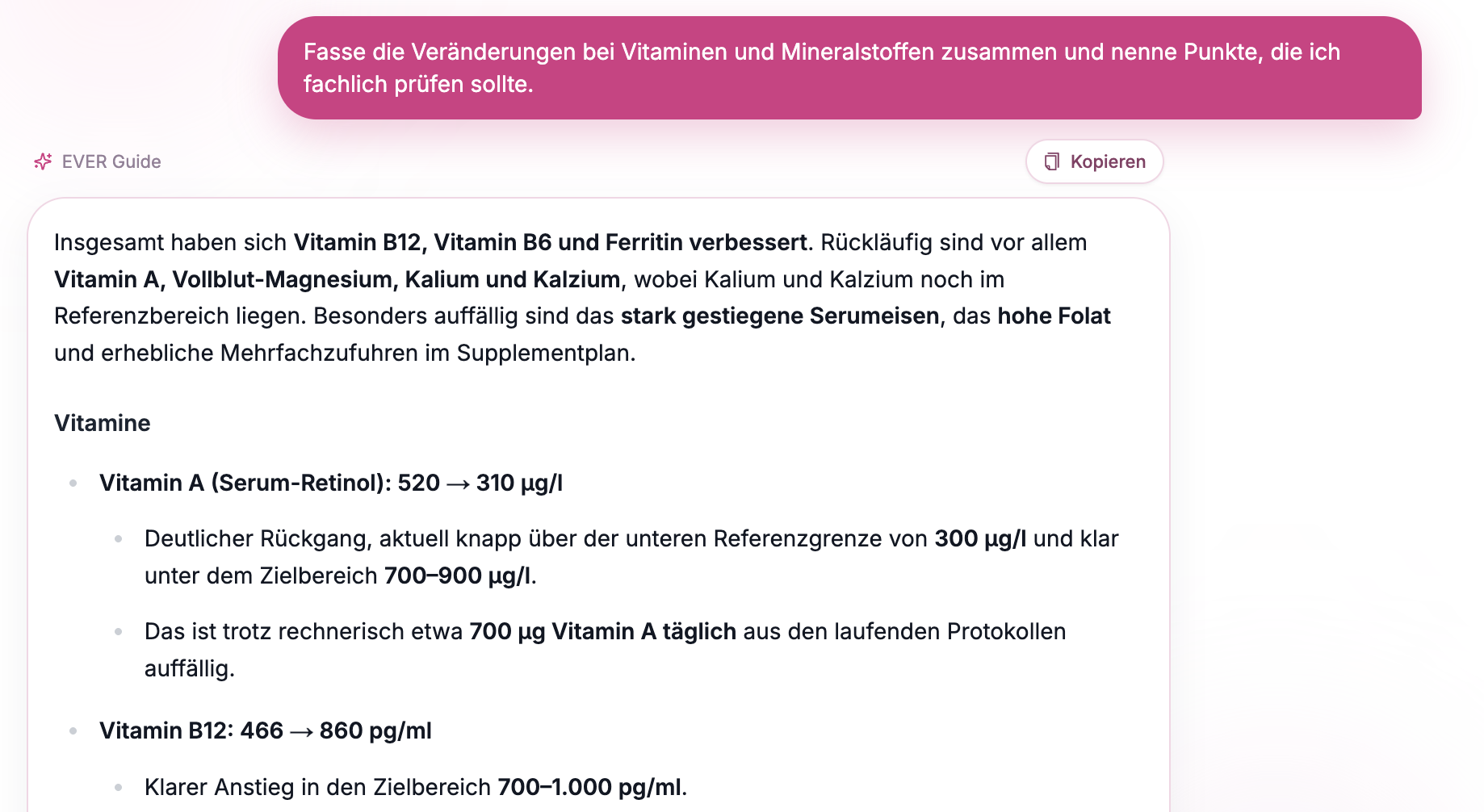 Antwort von EVER Guide im Workspace