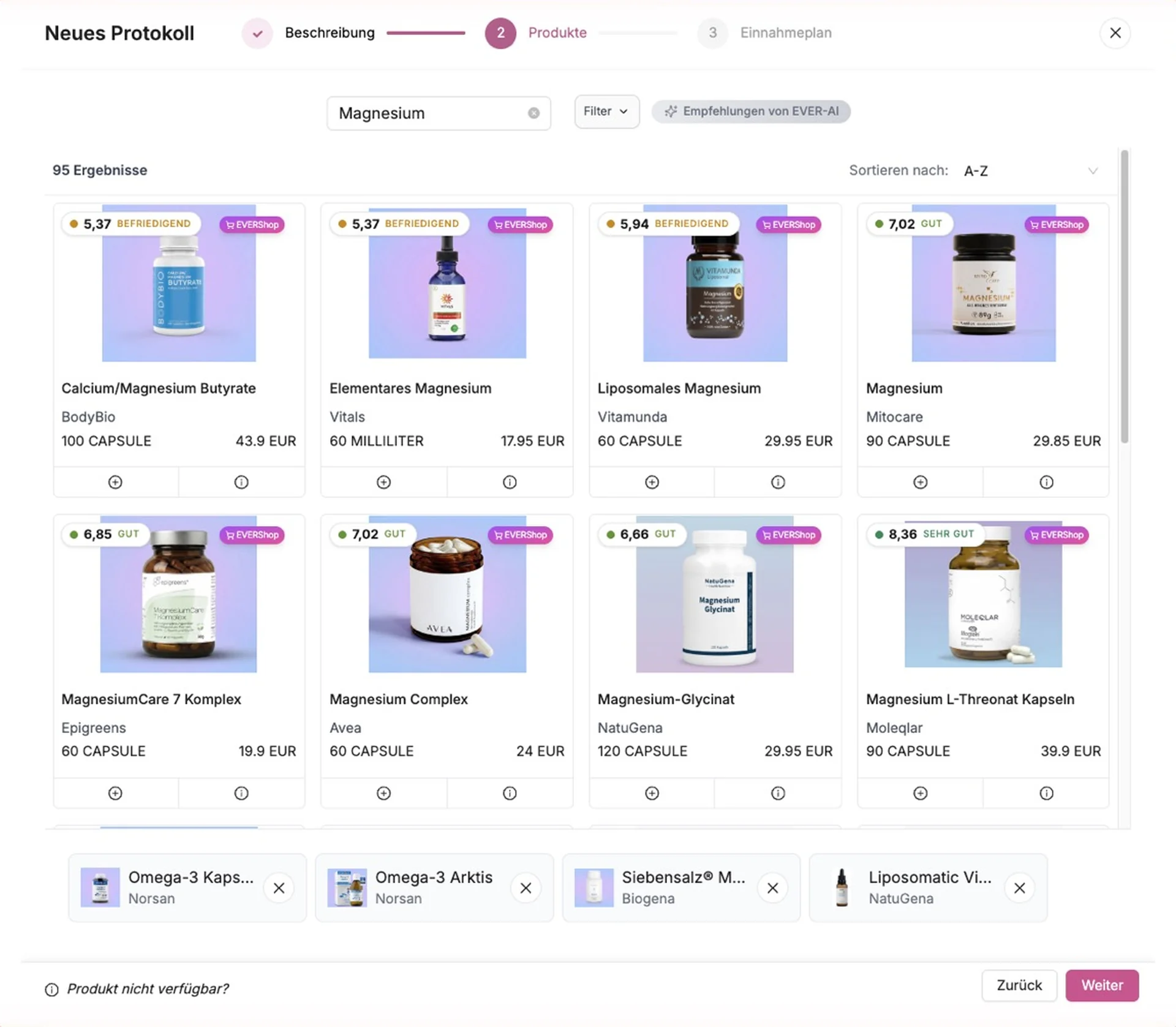 EVER Workspace: product search with the EVER Score on every product